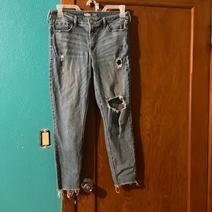 Super skinny high rise ripped jeans